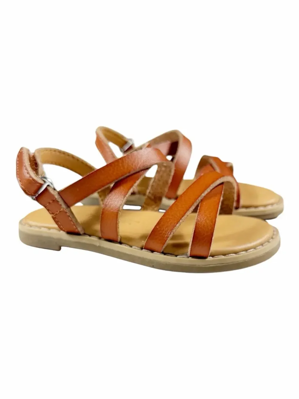 Cat & Jack Maybn Scrappy Cognac Sandals Girls Size 5
